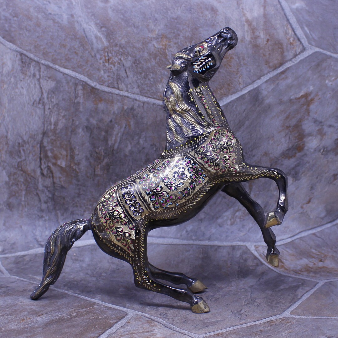 Brass Horse, Brass Figurine, Antique Brass Horse, Brass Horse Sculpture