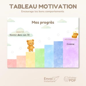 Motivation Chart for Children 3-6 Years Old | Rewards & Progress | Printable PDF
