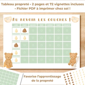 Tabela de treinamento para usar o penico para crianças para impressão | Treinamento para usar o penico | Arquivo PDF e miniaturas | Suporte divertido para fazer xixi/cocô | Pôster de banheiro Montessori
