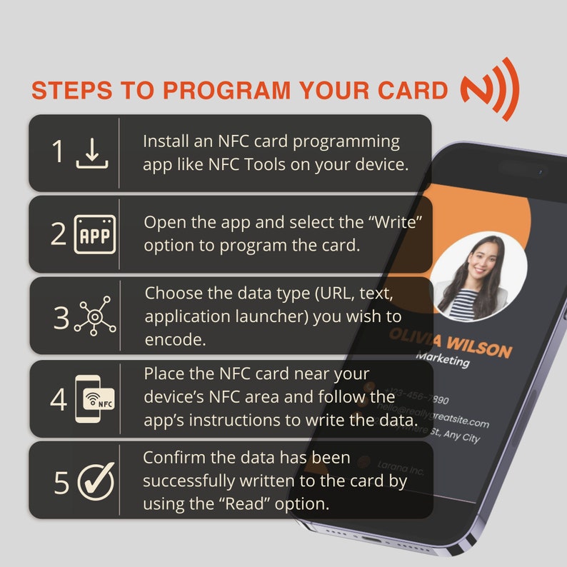 Carte de visite professionnelle NFC, puces NFC en métal, carte professionnelle à appuyer pour partager le contact, carte de visite numérique pour iPhone Android, conception verticale image 6