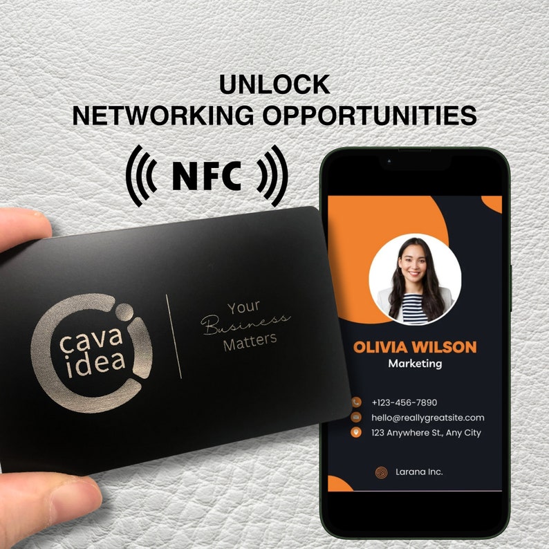 Carte de visite professionnelle NFC, puces NFC en métal, carte professionnelle à appuyer pour partager le contact, carte de visite numérique pour iPhone Android, conception verticale image 4
