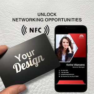 Carte de visite professionnelle NFC, puces NFC en métal, carte professionnelle à appuyer pour partager le contact, carte de visite numérique pour iPhone Android, conception verticale image 1