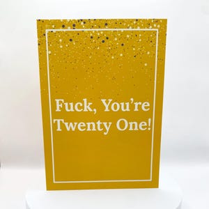 Carte-cadeau 21e anniversaire | Fuck You're 21 | Carte de voeux pleine d'humour pour lui | Bougie cadeau adulte amusante