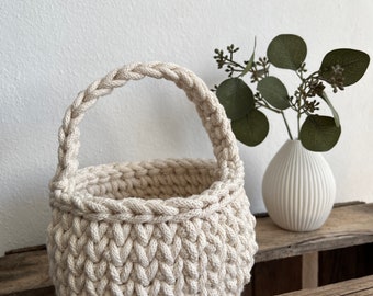 Flower Girl Basket | Crochet basket with handle | utensil | basket | baskets | gift | children | Nursery | wedding | flower girl | Boho