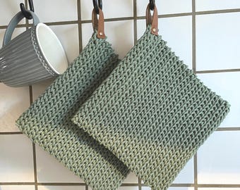 Topflappen 2er-Set | gehäkelt | modern | Küchenhelfer | Küchentextilien |Topfuntersetzer | hitzebeständig | Untersetzer