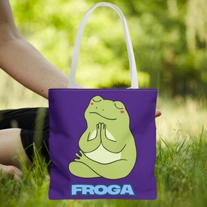 Joli sac fourre-tout grenouille, fourre-tout écologique grenouille, idéal pour un usage quotidien, sac fourre-tout grenouille, sac à provisions amusant avec des animaux mignons. Tote bag Grenouille