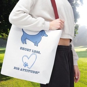 Dachshund Tote Bag, Cute Dog Lover Gift, Dachshund Shopping Bag, Animal Print Grocery Tote, Puppy Reusable Handbag, Wiener Dog Shoulder Bag