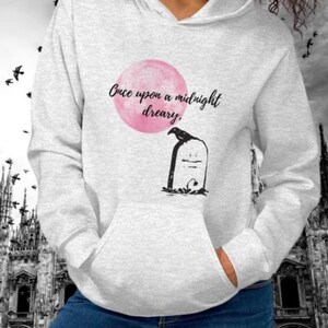Edgar Allan Poe the Raven Hoodie, Gothic Booklovers Unisex Pullover, Gift for Horror Book Lovers, Gothic Jumper, Edgar Allan Poe Sweatshirt