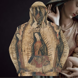 Sweat à capuche Guadalupe, pull Notre-Dame de Guadalupe, vêtements chrétiens, sweat à capuche chrétien, sweat-shirt Vierge Marie, sweat à capuche Guadalupe Vierge Marie