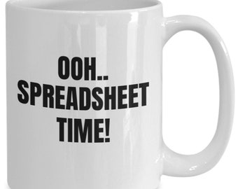 Taza con forma de hoja de cálculo, regalo para contables