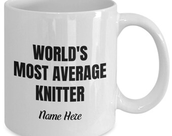 Taza "La tejedora más promedio del mundo", regalo para amantes del tejido