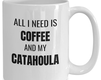 Taza con diseño de perro leopardo Catahoula, regalo ideal para amantes del café y los perros.