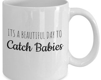 Taza «Atrapa bebés», regalo para enfermera obstétrica, taza de café para matrona