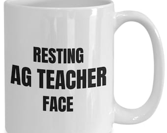 Taza con la cara de un profesor de agricultura descansando, regalo para profesor de agricultura