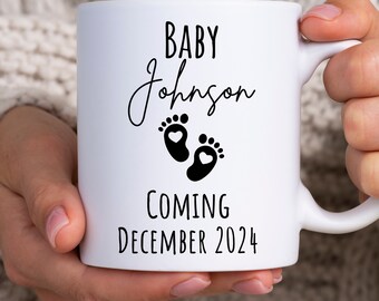 Taza personalizada con anuncio de embarazo, anuncio de bebé personalizado, regalo para nuevos abuelos