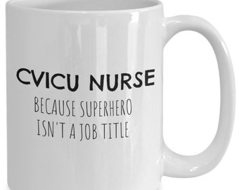 Taza de café divertida para enfermera de la UCI cardiovascular, regalo de superhéroe