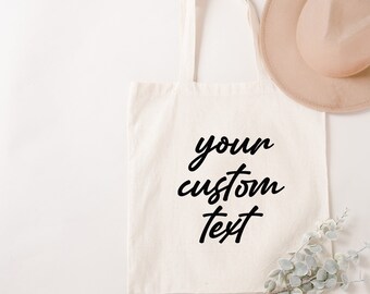 Custom Text Tote Bag, Trade Show Gift Bag, Personalized Text Shoulder Bag, Customized Image Tote, Custom Wedding Bags, Custom Shopper Bags
