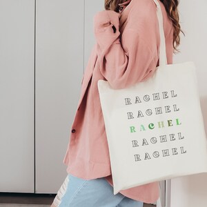 Custom Name Tote Bag, Personalized Name Gift For Her, Customized Bachelorette Party Bag, Gift For Mother, Bridesmaid Maid of Honor Wedding B