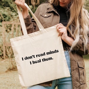Psychologist Gift Tote Bag, I Don&#39;t Read Minds I Heal Them, Therapist Bag Gifts, Women Counselor Shoulder Bags, Therapy Shopping, Psychology