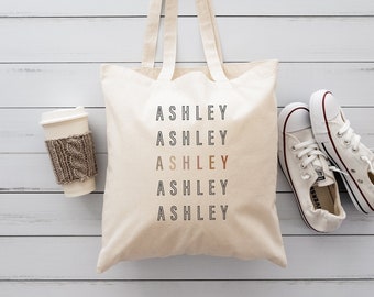 Personalized Name Tote Bag, Custom Name Gift Shoulder Bags, Colorful Name Tote Shopper Women Bag, Customized Name Gifts, Funny Reusable Bag