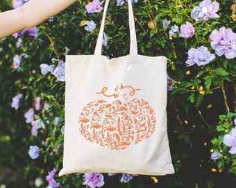 Funny Pumpkin Tote Bag, Thankful Women Gift Tote Bags, Fall Season Shoulder Bag, Happy Thanksgiving Dinner Gifts, Cute Pumpkin Canvas Totes