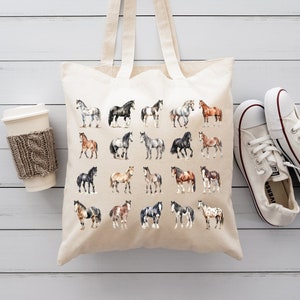 Horse Tote Bag, Horse Trainer Gift Shoulder Bag, Horse Lover Bag, Kids Horse Tote Bags, Gifts Totes For Horse Owner, Cute Equestrian ToteBag