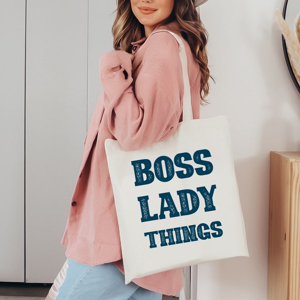 Boss Lady Things Tote Bag, Boss Appreciation Gift Shoulder Bags, Girl Boss, Market Shopping Totes, Gift For Her Supervisor Manager Birthday