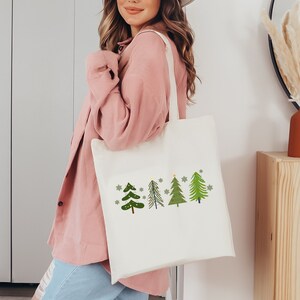 Christmas Tree Tote Bag, Friendly Bag, Christmas Gift, Shopping Bag, Merry Christmas, Gift For Her, Vacation Tote, Holiday Shopper Bags