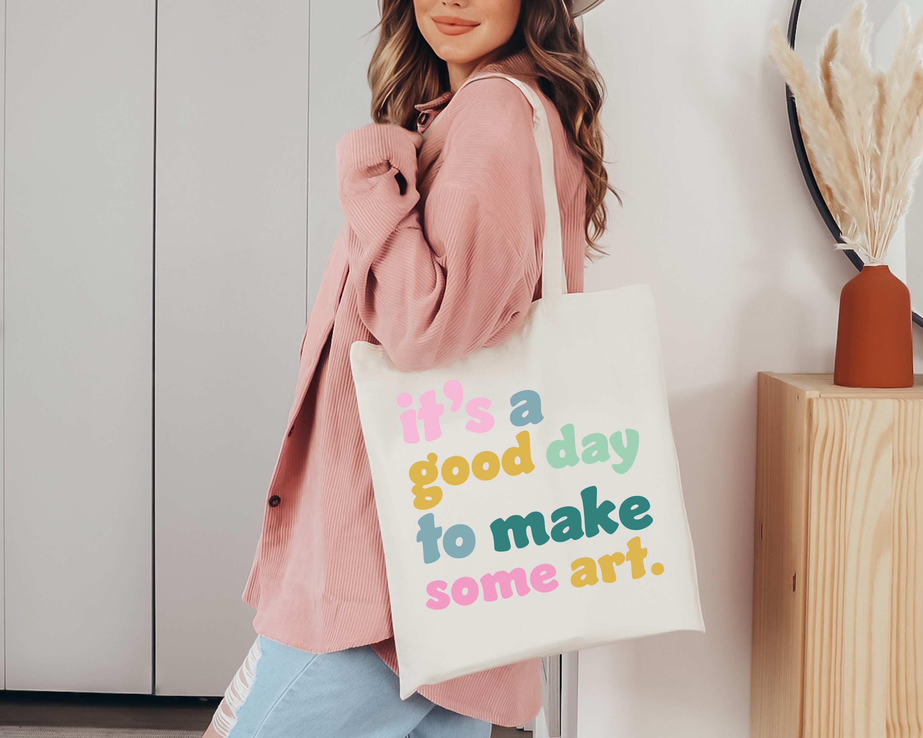 It's A Good Day to Make Art Tote Bag, Gift for Art Teacher, Art Student  Bag, Women Artist Tote, Art Lover Tote Bags, Gifts for Teachers 
