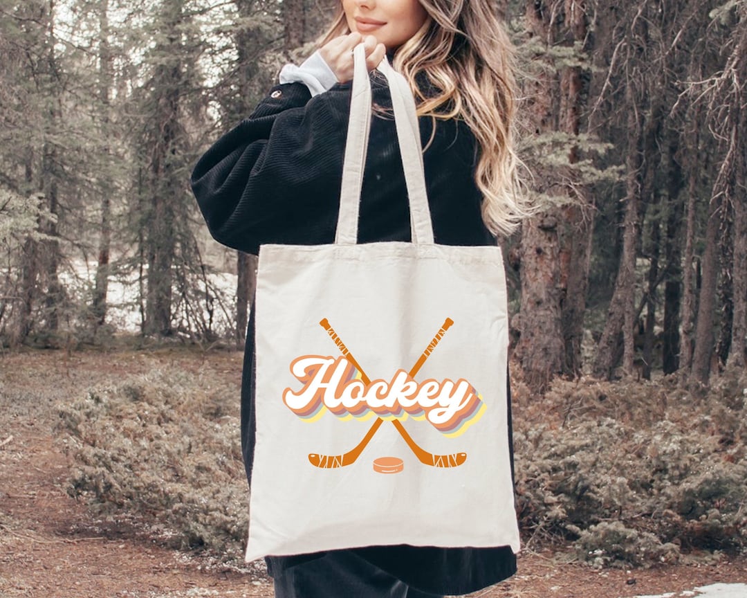 Cute Hockey Tote Bag, Funny Sport Lover Gift Bags, Ice Hockey Mom Life