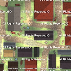 Tabletop Maps For D and D, Pathfinder, Cthulhu etc. Inner Town