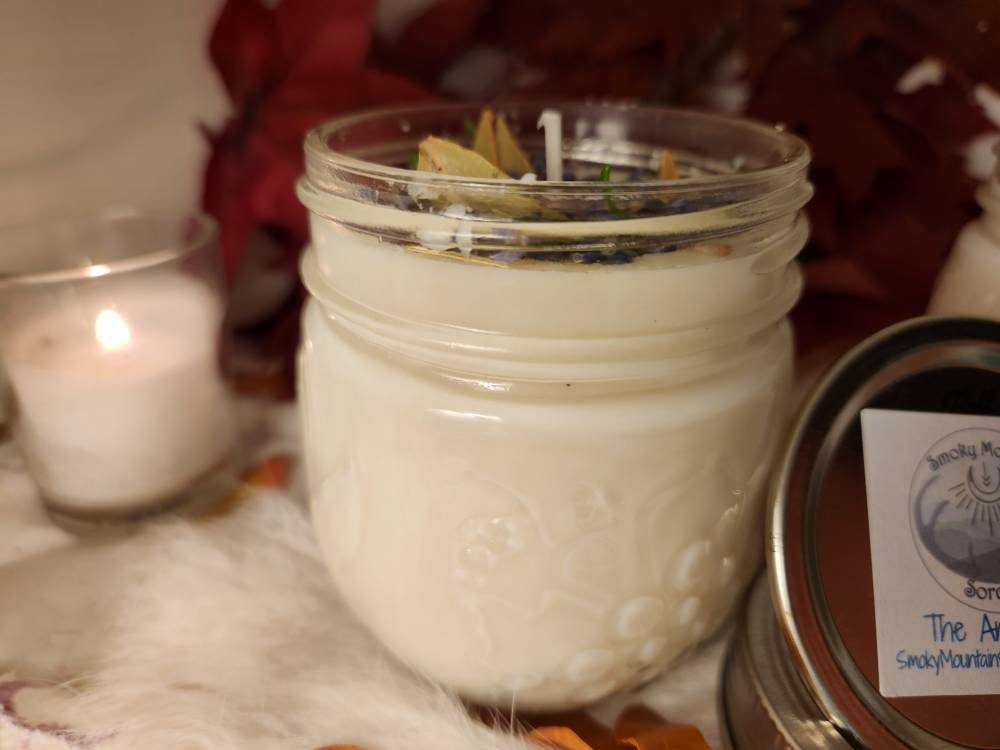 Ancestor Veneration Offering/ Devotional Candle scented 8oz Organic Soy