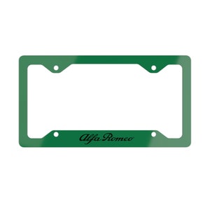 Alfa Romeo Green Metal License Plate Frame