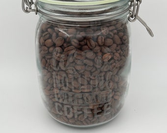 Glaskaffebehållare/-burk 946 ml med låslock!!! Kaffeförvaringsburk!!