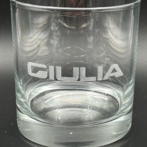 Alfa Romeo LOGO, Script, 4C car, Giulia car, Stelvio logo, Giulia logo 10.5oz low ball/rocks Glasses!!!