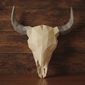 Plantilla 3D de papel de cráneo de bisonte