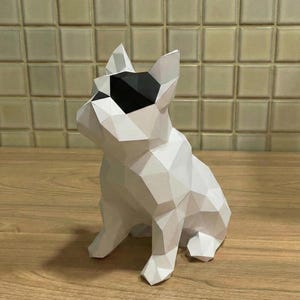 Low Poly French Bulldog Papercraft – 3D DIY Printable (Digital Download)