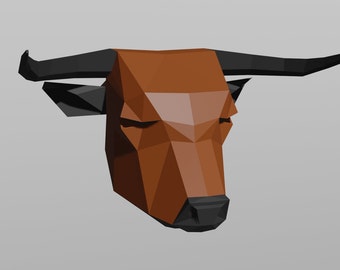 Paper Bull Minotaur Mask Papercraft 3D Template