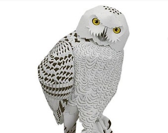 Papercraft Snowy Owl Template: DIY Digital Pattern for Creative Crafting