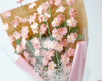 Crochet Flower Bouquet Template: Forget-Me-Not (Wrapping Not Included)