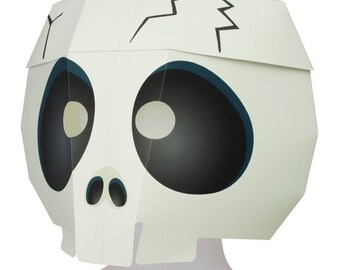 Papercraft Halloween Skull Mask: DIY Digital Pattern - Craft Your Spooky Disguise