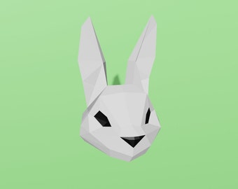 Paper Rabbit Bunny Mask Papercraft 3D Template