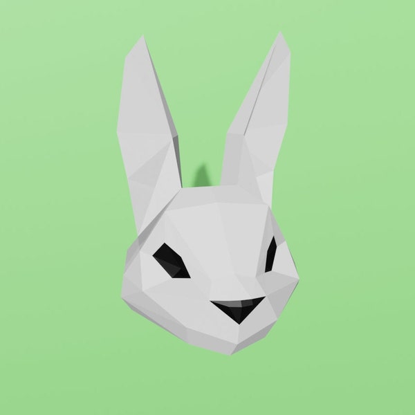 Paper Rabbit Bunny Mask Papercraft 3D Template