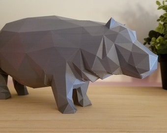 Papercraft Hippo Paper Hippopotamus 3D Template