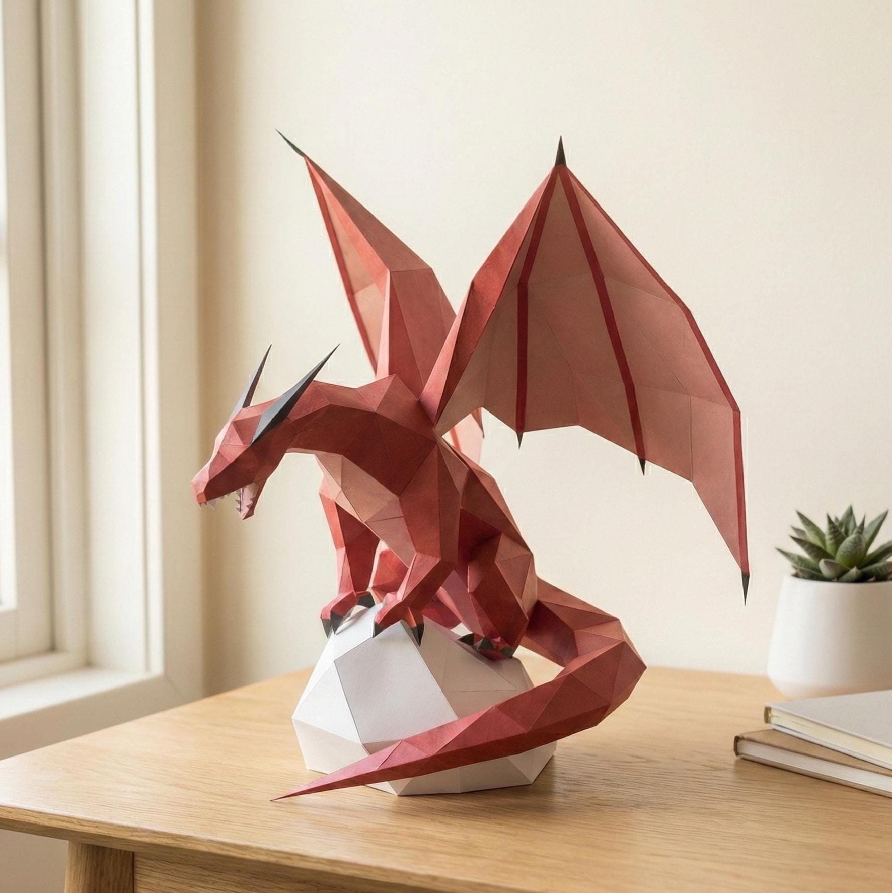 Low Poly Paper Dragon Template | DIY 3D Sculpture (PDF Pattern) - Etsy