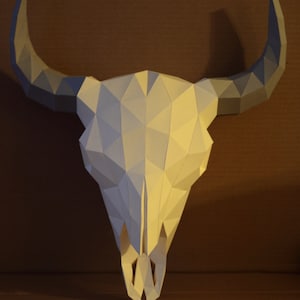 Papercraft Bison Animal Skull Paper 3D Template