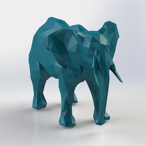 Paper Elephant Papercraft 3D Template
