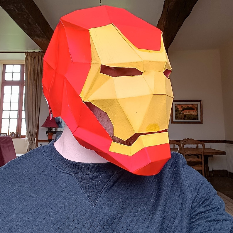 Paper Iron Man Helmet Papercraft 3D Template Etsy Paper Iron Man Helmet Papercraft 3D Template Etsy