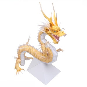 Papercraft Chinese draak sjabloon | DIY digitaal patroon | Chinees decor | Afdrukbare drakencraft | Kunstproject Ambacht | Directe download