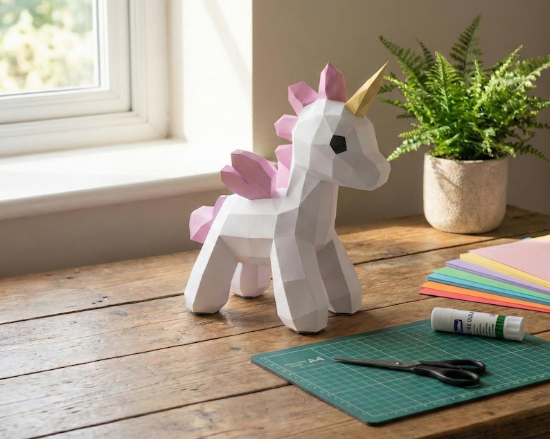 Paper Unicorn Papercraft 3D Template image 5